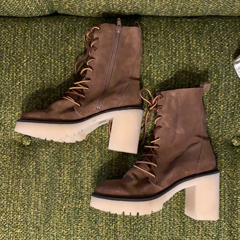 Free People Dylan Combat Lace Up Suede Boot